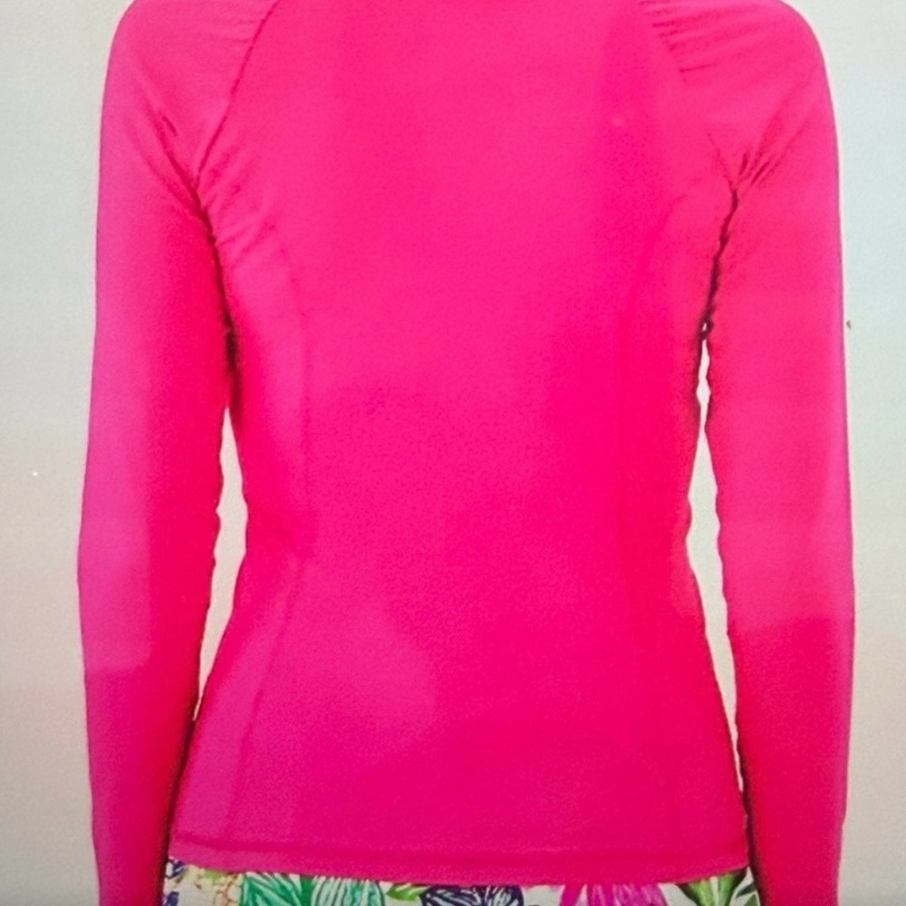 Lilly Pulitzer Justine Bright Pink Quarter Zip Active Pullover - Picture 3 of 9